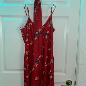 Red floral sundress